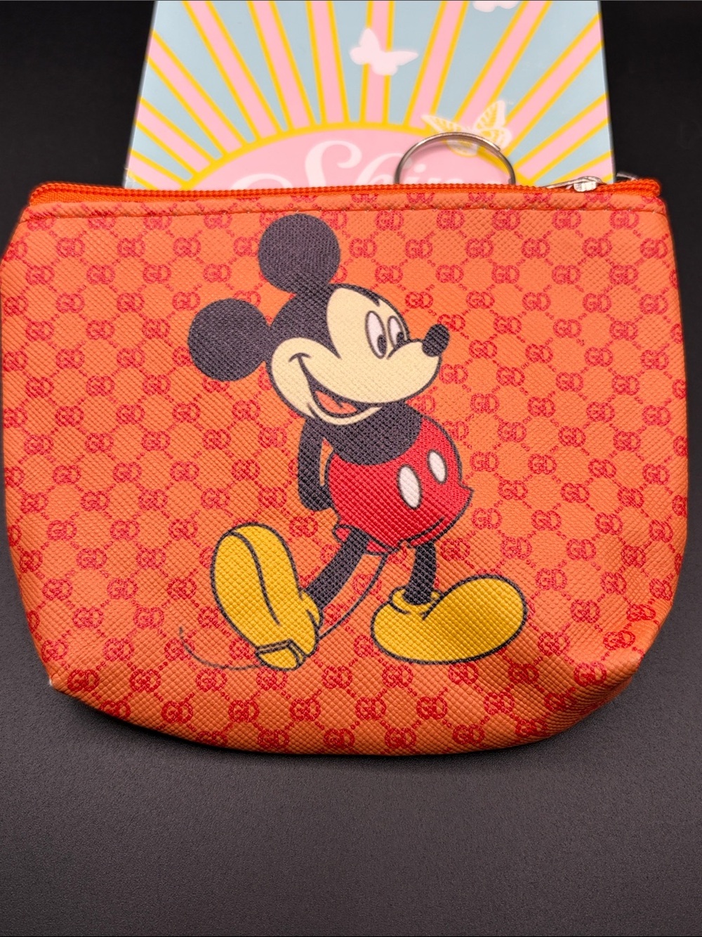 Orange Mickey Mouse Coin Pouch